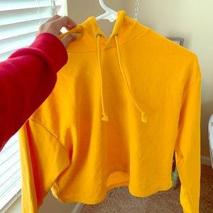 H&M yellow cropped hoodie